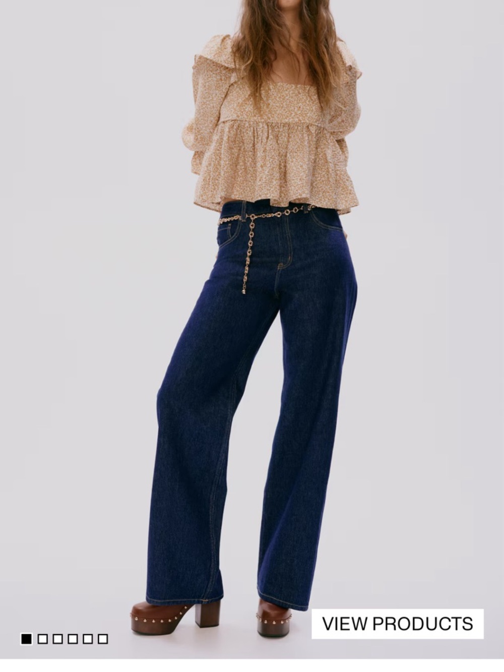 H&M BLEECKER HIGH RISE WIDE LEG JEANS